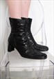 VINTAGE 90S ANKLE BOOTS HEELED