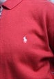 VINTAGE POLO RALPH LAUREN COLLARED SWEATSHIRT RED