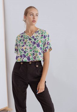 Vintage Relaxed Fit Short Sleeve Floral Reworked Crop Top S