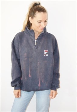 Vintage 90s FILA 1/4 Zip TIE DYE Sweatshirt Made in USA