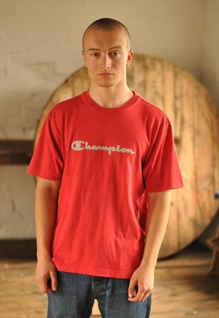 VINTAGE CHAMPION SPELL OUT TSHIRT