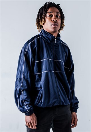 VINTAGE Y2K RUCANOR TRACK TOP IN NAVY BLUE