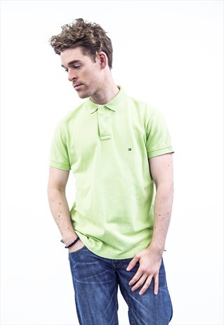 TOMMY HILFIGER VINTAGE 1990S GREEN POLO SHIRT