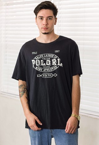 VINTAGE POLO RALPH LAUREN T-SHIRT LOGO 90S XXL 7.7