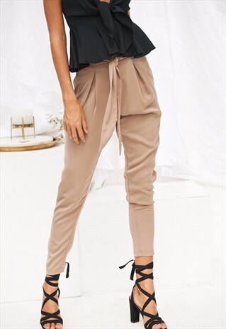 HIGH WAISTED PANTS IN MOCHA