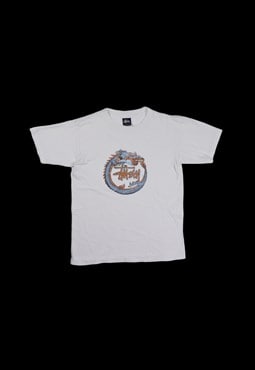 Vintage 90s Stussy Dragon T-Shirt in White