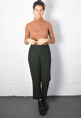VINTAGE FOREST GREEN HIGH WAIST TROUSERS