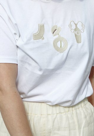 NUDE ETHICS ORGANIC COTTON JOY VASE WHITE GRAPHIC T SHIRT