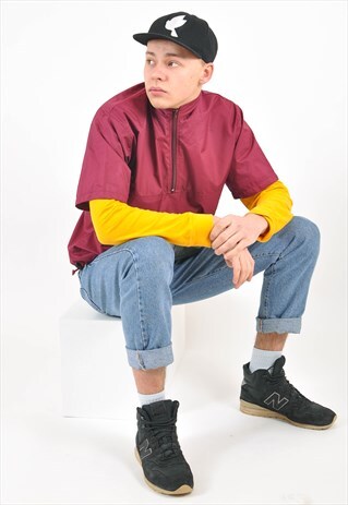 VINTAGE OVERHEAD SHORT SLEEVE WINDBREAKER JACKET