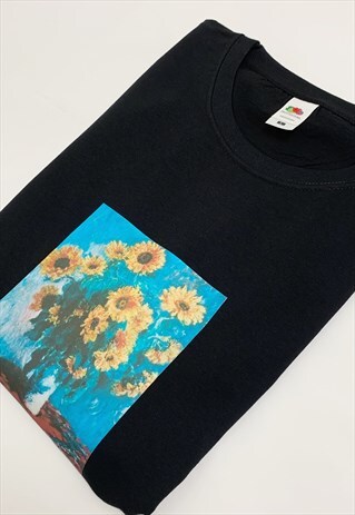 CLAUDE MONET BOUQUET OF FLOWERS VINTAGE Y2K ART T-SHIRT