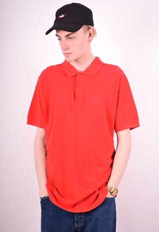 MOSCHINO MENS VINTAGE POLO SHIRT LARGE RED 90'S