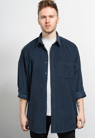 VINTAGE CORDUROY SHIRT BLUE