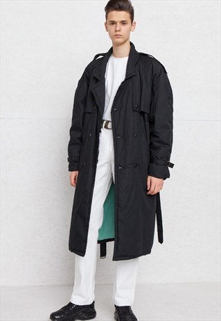 VINTAGE BLACK TRENCH COAT