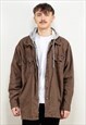Vintage 90's Hooded Dickies Jacket in Brown