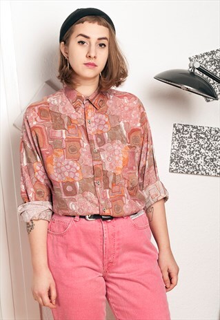 90S VINTAGE CRAZY PRINT SHIRT