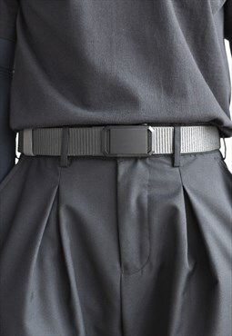 Grey Techwear Cargo Military Buckle Belt Y2k Unisex