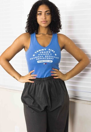 VINTAGE TOMMY HILFIGER SLEEVELESS T-SHIRT LOGO 90S S 3.3