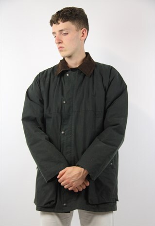 VINTAGE GREEN WAX PADDED JACKET