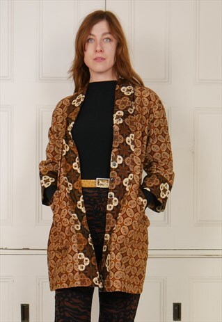 BOHO BATIK ETHNIC PRINT LONG COAT