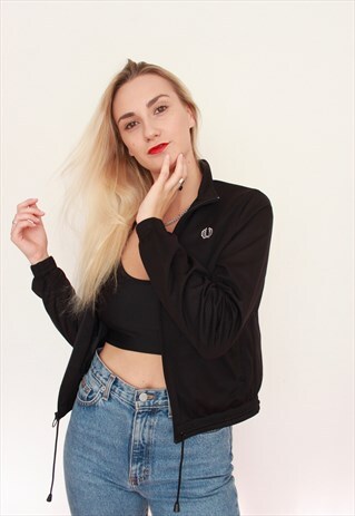 VINTAGE 90S RARE FRED PERRY BOMBER WINDBREAKER MESH JACKET
