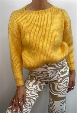 Vintage Bright Yellow Mohair Jumper