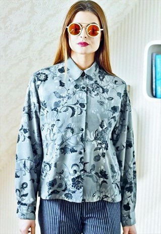 GREY FLORAL VINTAGE SHIRT