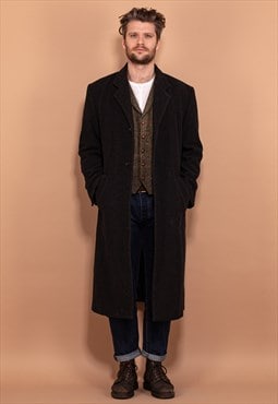 Vintage 00's Men Wool Blend Coat in Gray