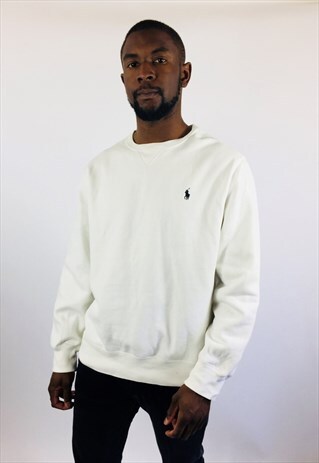 RALPH LAUREN WHITE EMBROIDERED SWEATSHIRT