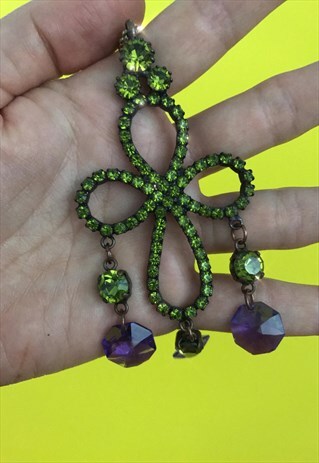 1990'S GEMSTONE CROSS NECKLACE