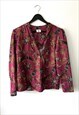 80S BOHO CHIC PRINT  BLOUSE / JACKET - L