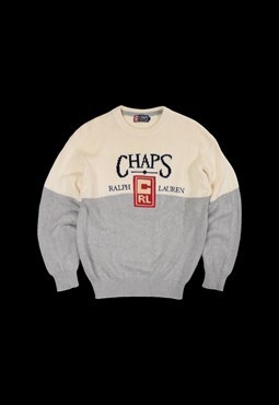 Vintage 90s Chaps Ralph Lauren Knit Jumper in Cream