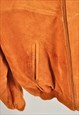 VINTAGE 90S SUEDE LEATHER BOMBER JACKET IN BROWN