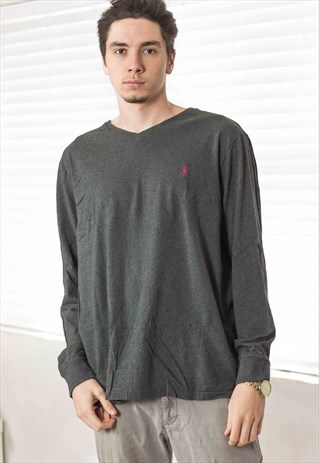 VINTAGE POLO RALPH LAUREN T-SHIRT LOGO LONG SLEEVE XL 9.2