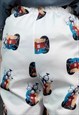 TELETUBBIES JOGGERS HANDMADE GOTHIC PRINT RAVER PANTS WHITE