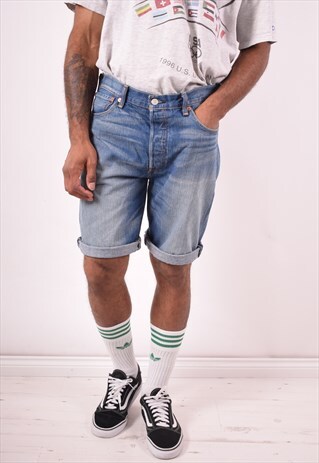 LEVI'S 501 MENS VINTAGE DENIM SHORTS W34 BLUE 90S