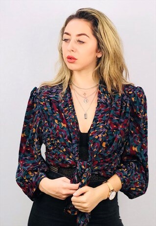 VINTAGE OVERSIZED SILKY PATTERN SHIRT