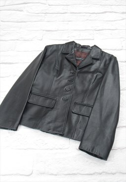 Back To School y2k Preppy Leather Jacket Button Up Coat 