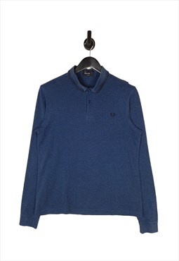 Fred Perry Twin Tipped Polo Shirt Long Sleeve Size Large 