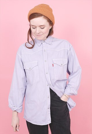 VINTAGE LEVI'S LILAC DENIM SHIRT /R8199