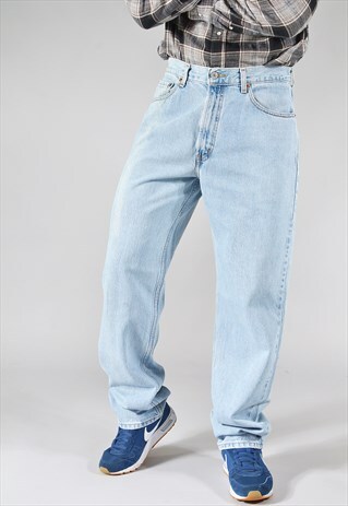 VINTAGE LEVI'S 550 LIGHT BLUE RELAXED STRAIGHT FADED JEAN
