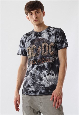 VINTAGE AC/DC TIE DYE ROCK BAND TEE