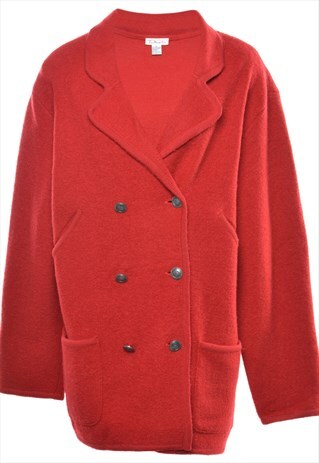 VINTAGE BEYOND RETRO WOOL RED CARDIGAN - L