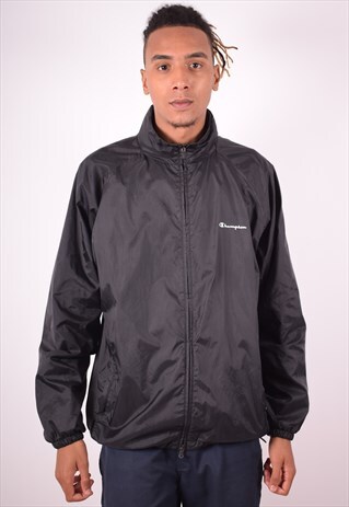 CHAMPION MENS VINTAGE JACKET XL BLACK 90S