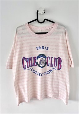 Vintage Paris cycle club white single stitch T-shirt large 