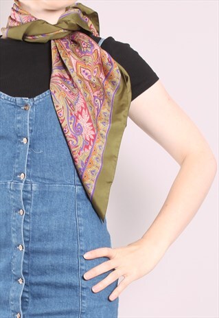 VINTAGE 80S PAISLEY PATTERNED SCARF