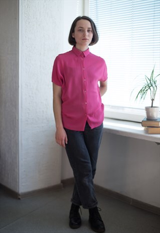 VINTAGE 90'S PINK SHORT SLEEVED SHIRT