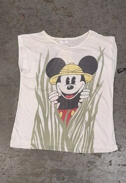 Vintage 90s Disney Vest Top with Cute Graphic Mickey Print