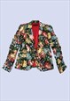 Multicoloured Floral Ruched Sleeved Summer Blazer Jacket