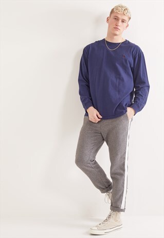 VINTAGE RALPH LAUREN LONG SLEEVE TOP BLUE