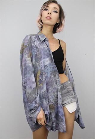 VINTAGE 80S/90S OVERSIZED PATTERNED SHIRT